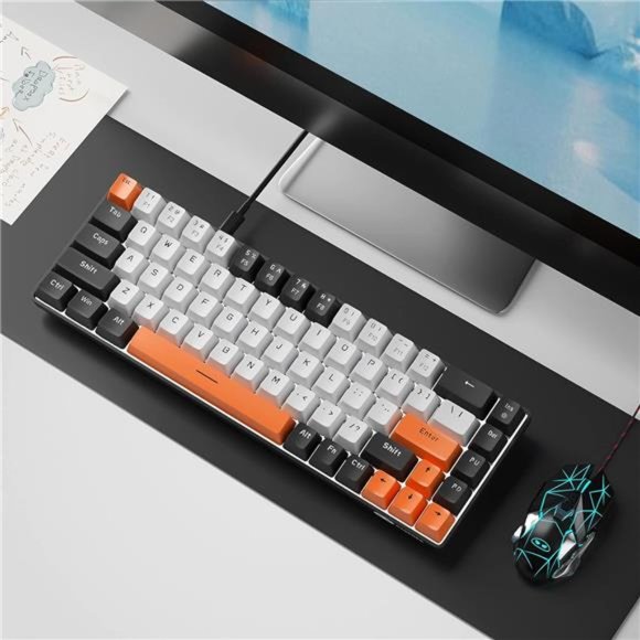Portable 60% Mechanical Gaming Keyboard, MK-Box LED Backlit Compact 68 Keys - Picture 6 of 6